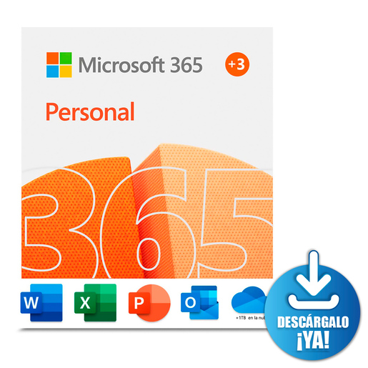 Microsoft 365 Personal Descargable / Licencia 15 meses / 1 usuario / PC / Mac / Dispositivos móviles